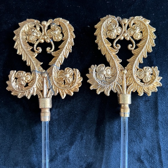 Vintage Perfume Bottle Gold Ormolu Filigree Amber Glass Hollywood Regency￼￼ - Picture 6 of 10